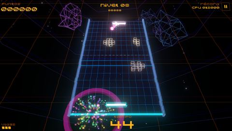 Partida normal con asteroides de bloques